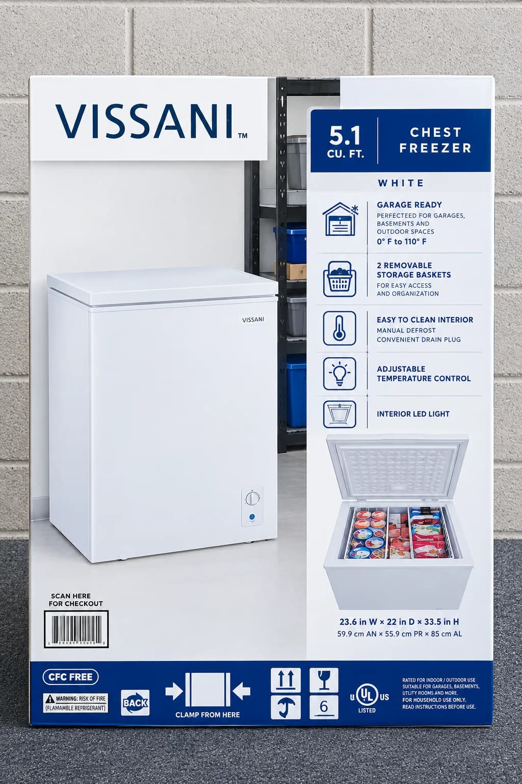 Vissani Refrigerator Freezer 5.1 CU FT Stainless